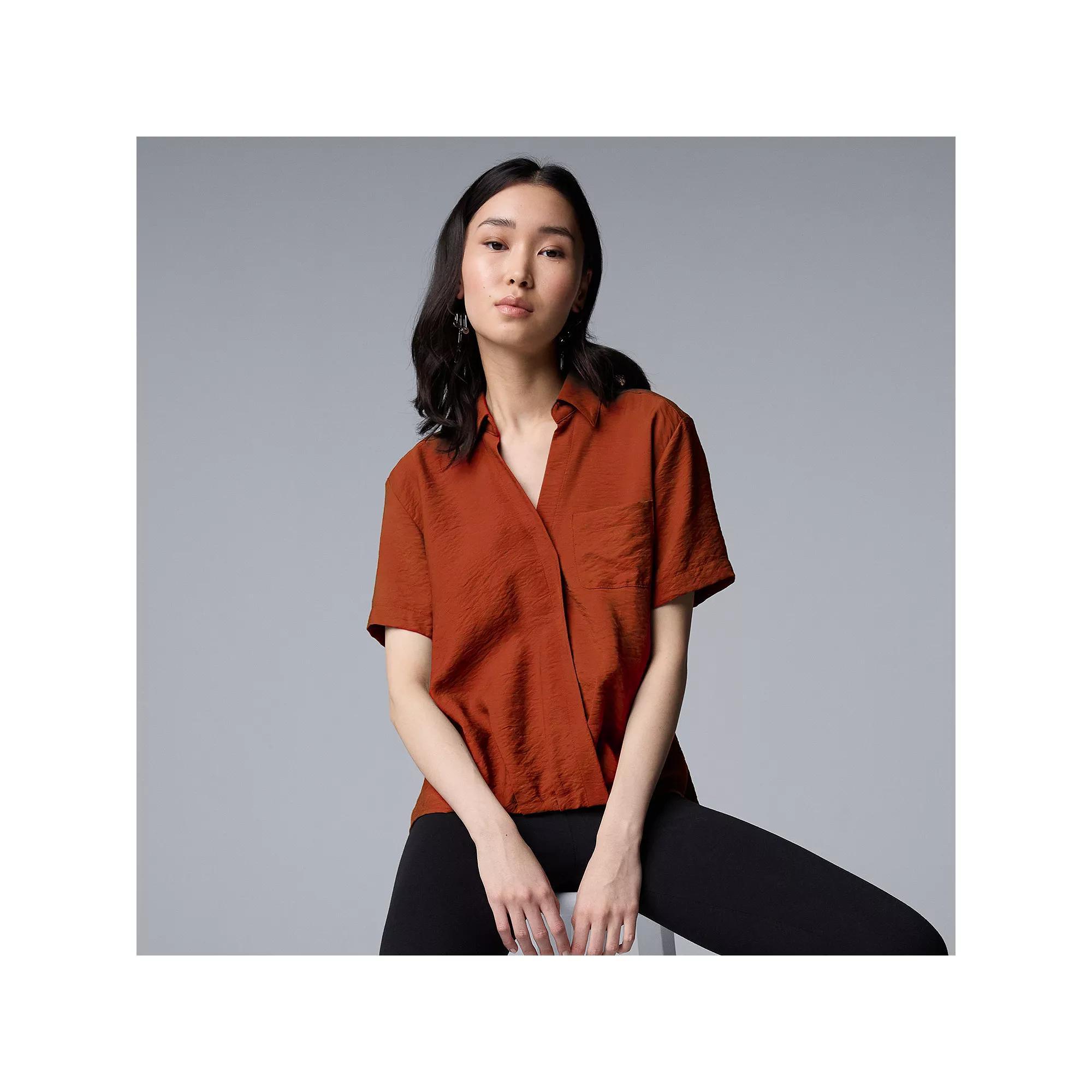 Women's Simply Vera Vera Wang Drapey Surplice Top, Size: XXL, Vera Pink Product Image