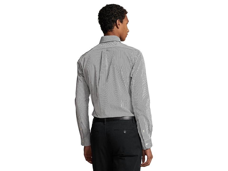 Polo Ralph Lauren Classic Fit Striped Stretch Poplin Shirt (4655S Polo Black Men's Clothing Product Image