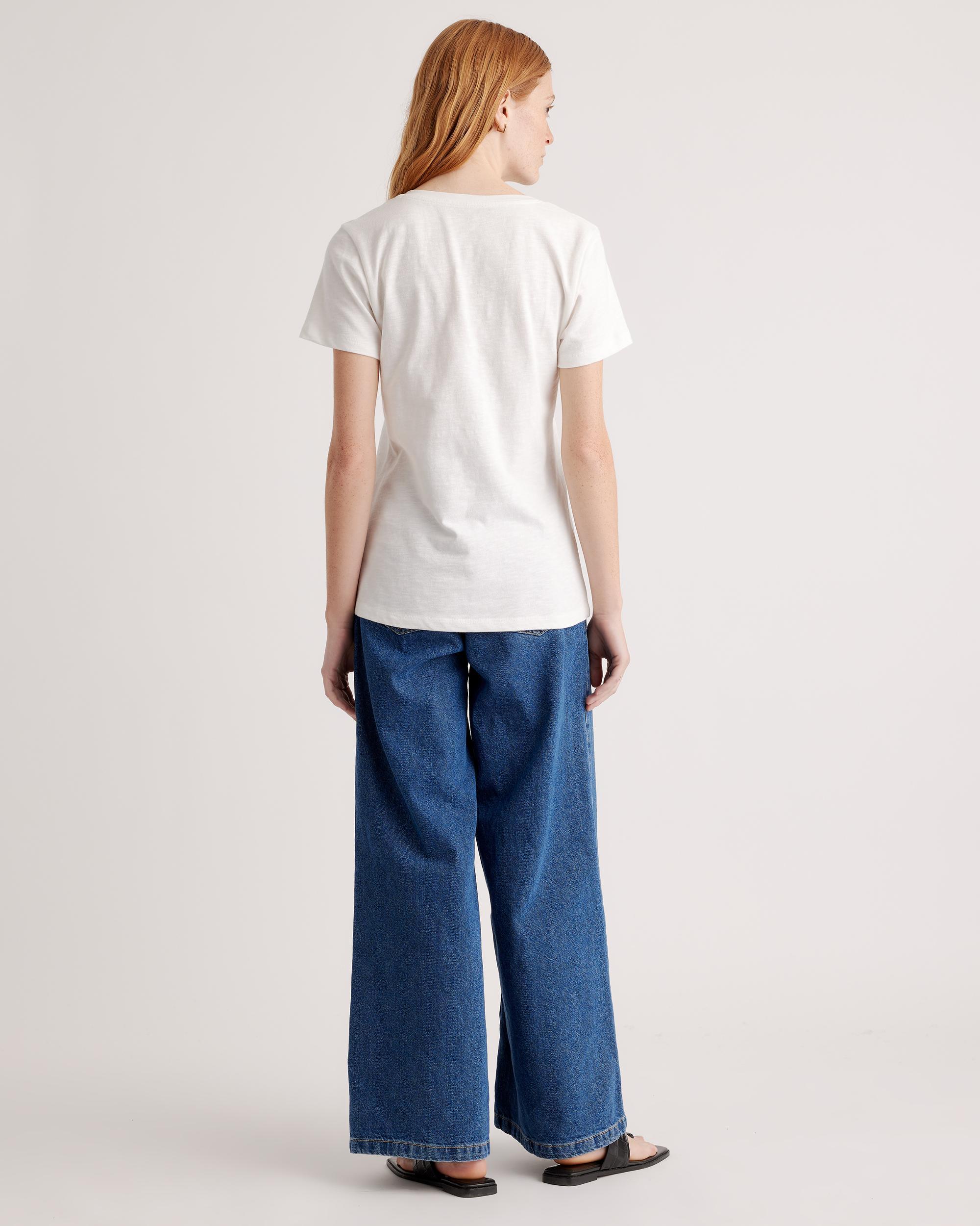 Quince | Women's Slub V-Neck T-Shirt Organic Cotton Product Image