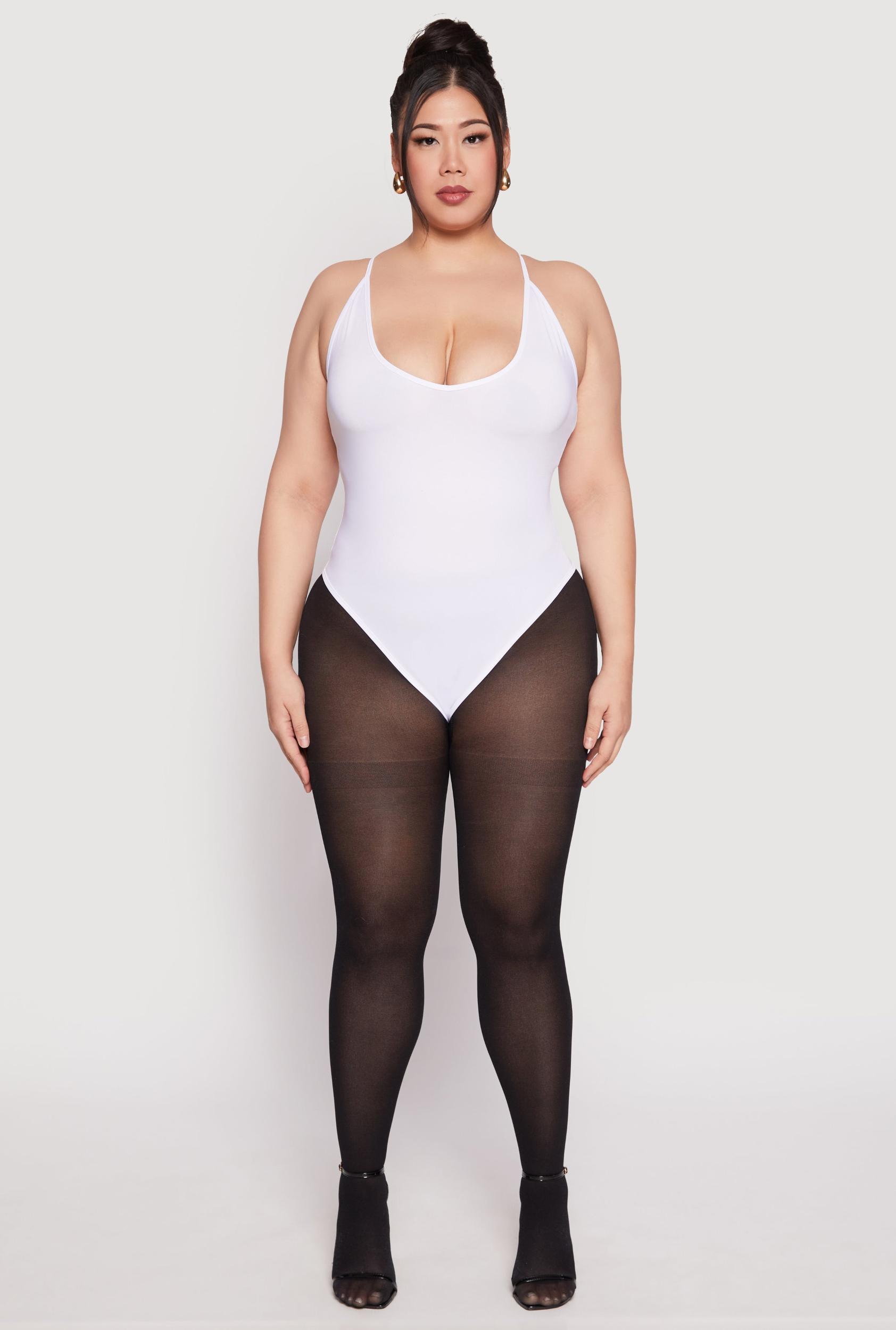 Womens Plus Size Daisy Plunge Bodysuit Product Image