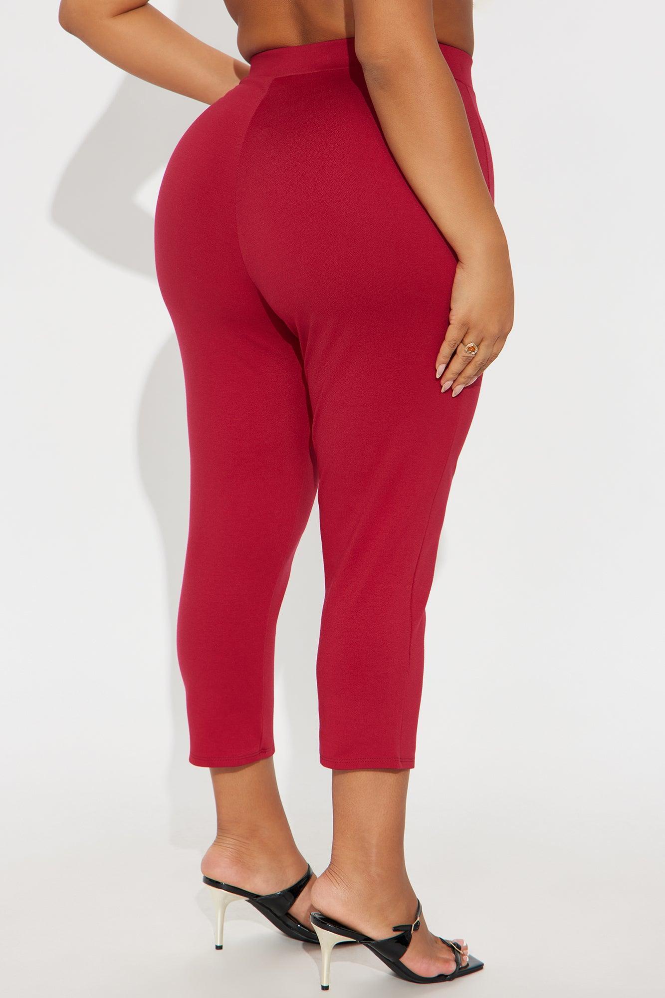 Daniella Pintuck Ponte Capri Legging - Red Product Image