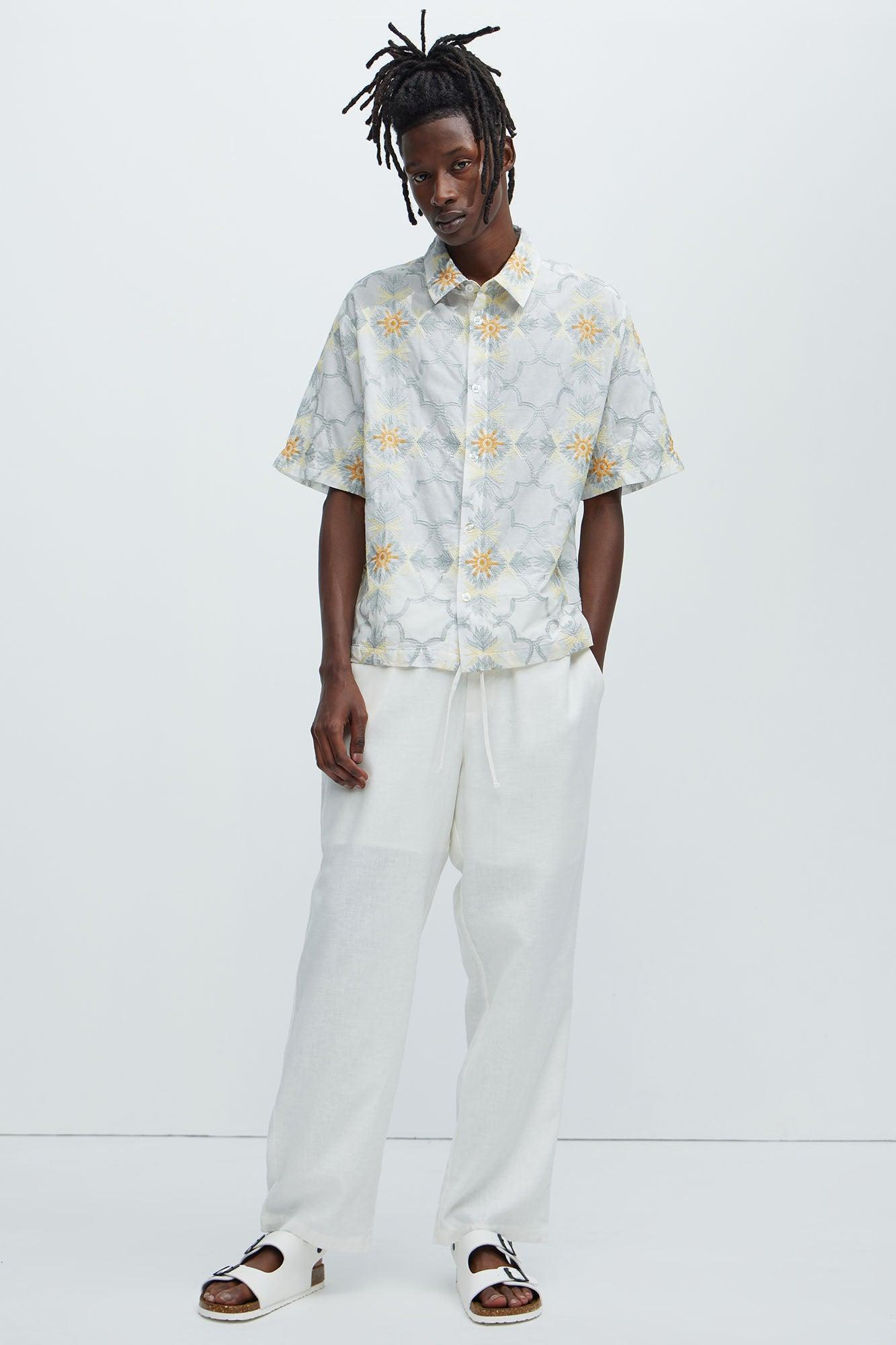 Cerdan Embroidery Shirt - White/combo Product Image
