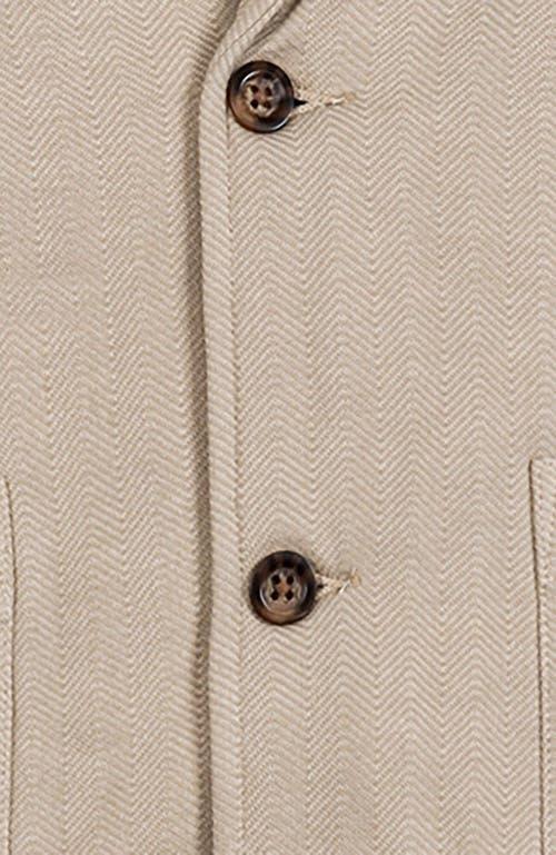Hope & Henry Men's Fleece Blazer in Taupe Herringbone Fleece at Nordstrom, Size Small Product Image