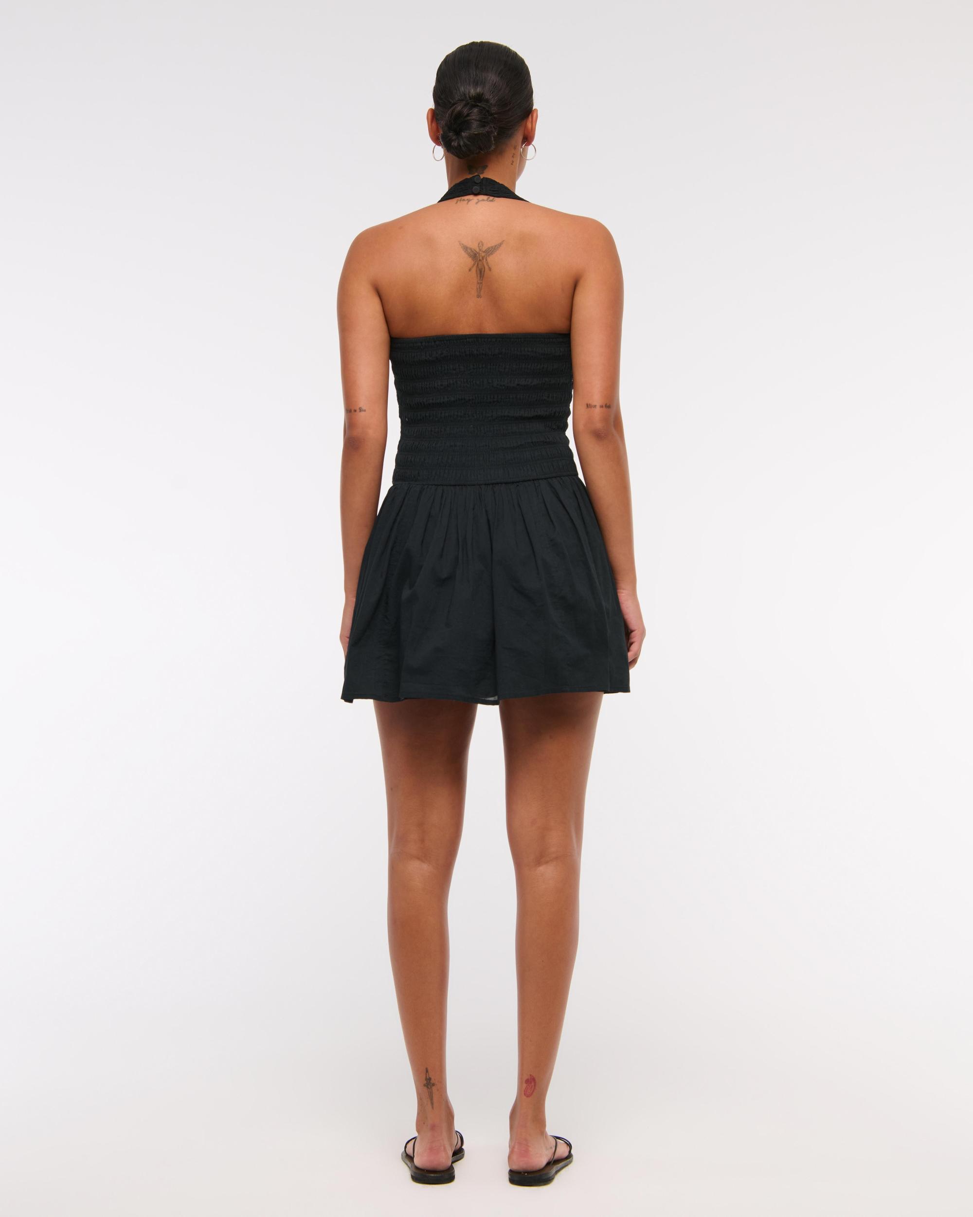 Drop-Waist Smocked Mini Dress Product Image