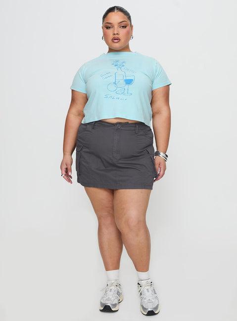 Lieutenant Cargo Mini Skirt Slate Product Image