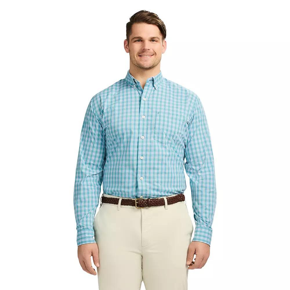 Big & Tall IZOD Performance Comfort Long Sleeve Button Down Shirt, Men's, Size: 2XB, Adriatic Blue Product Image
