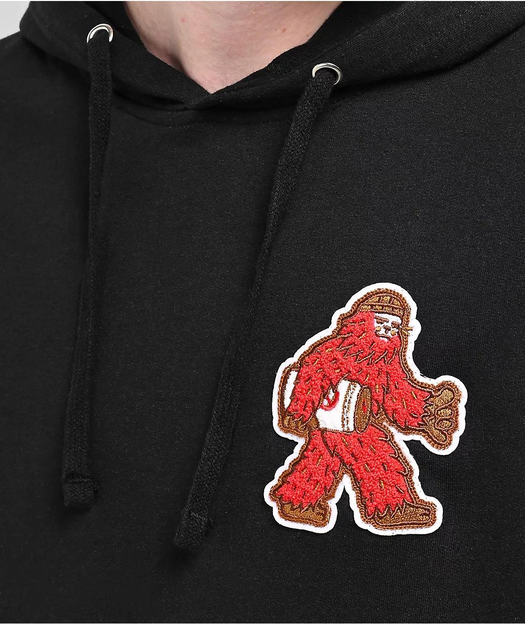 Casual Industrees x Rainier Squatch Black Chenille Hoodie  Product Image