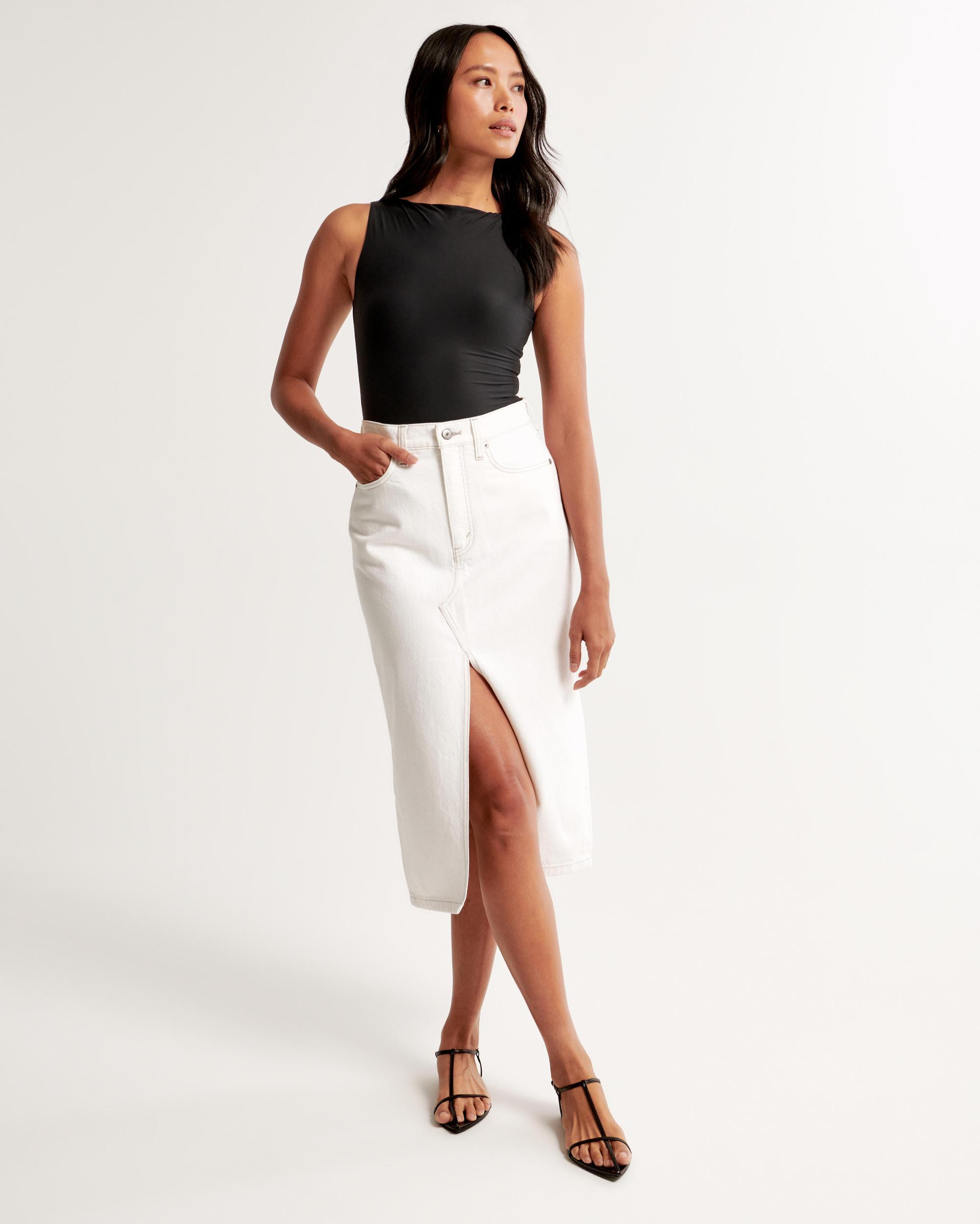 Denim Midi Skirt Product Image