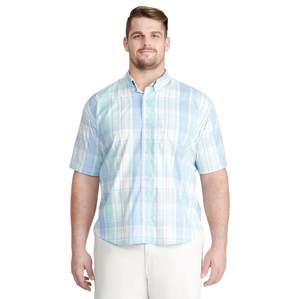 Big & Tall IZOD Advantage Button-Down Shirt, Men's, Size: Large Tall, Green Plaid Product Image
