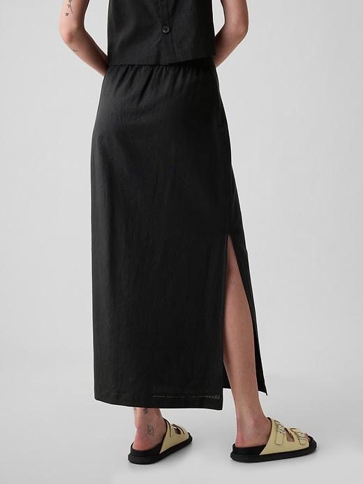 Linen-Blend Maxi Skirt Product Image