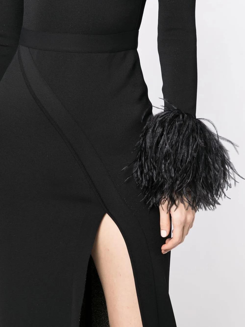 feather-trim gown Product Image