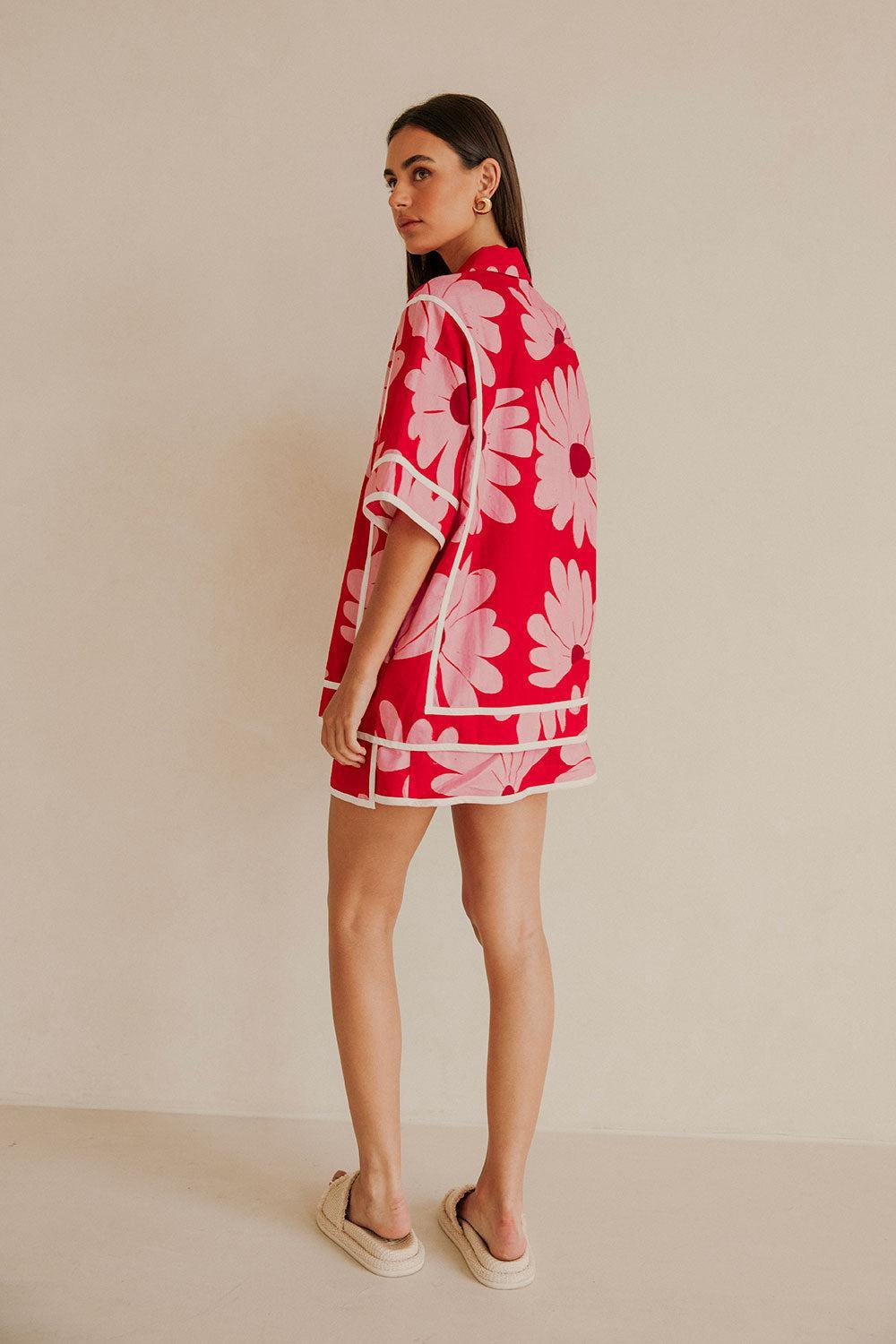 Bowie Skirt - Daisy Red Product Image