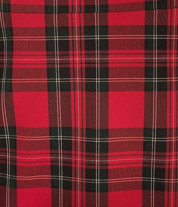 Antonio Melani Elena Plaid Square Neck Long Ruched Sleeve Dress Product Image