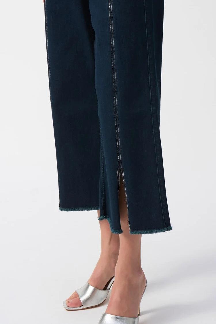 Culotte Jeans With Embellished Front Seam Product Image