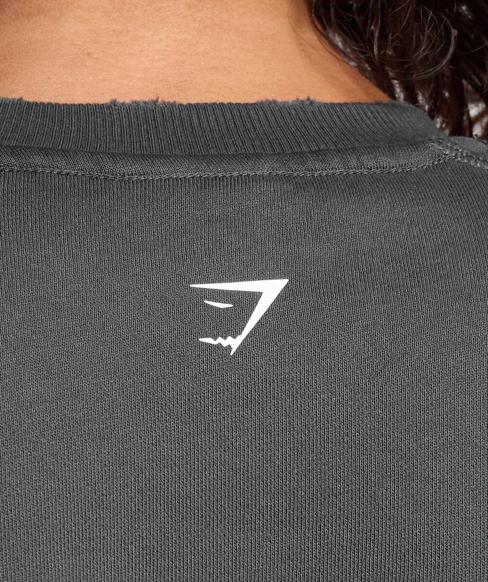 Gymshark Gains Washed Loopback Crew Neck - Asphalt Grey/Black Female Product Image