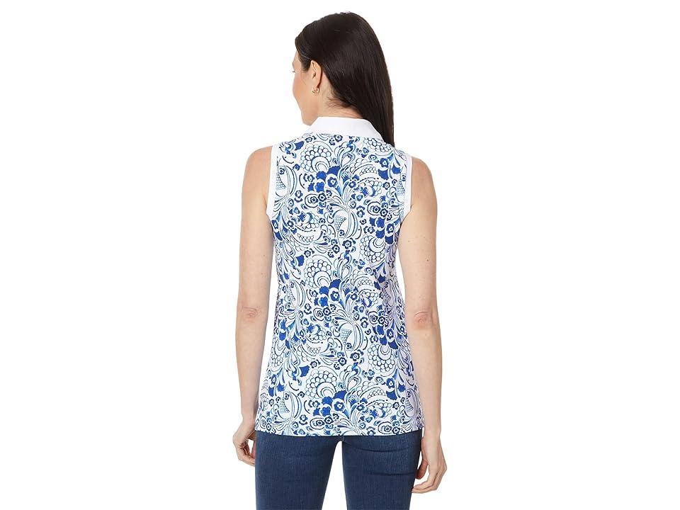 Tommy Hilfiger Sleeveless Fountain Floral Polo (Provence Multi) Women's Clothing Product Image