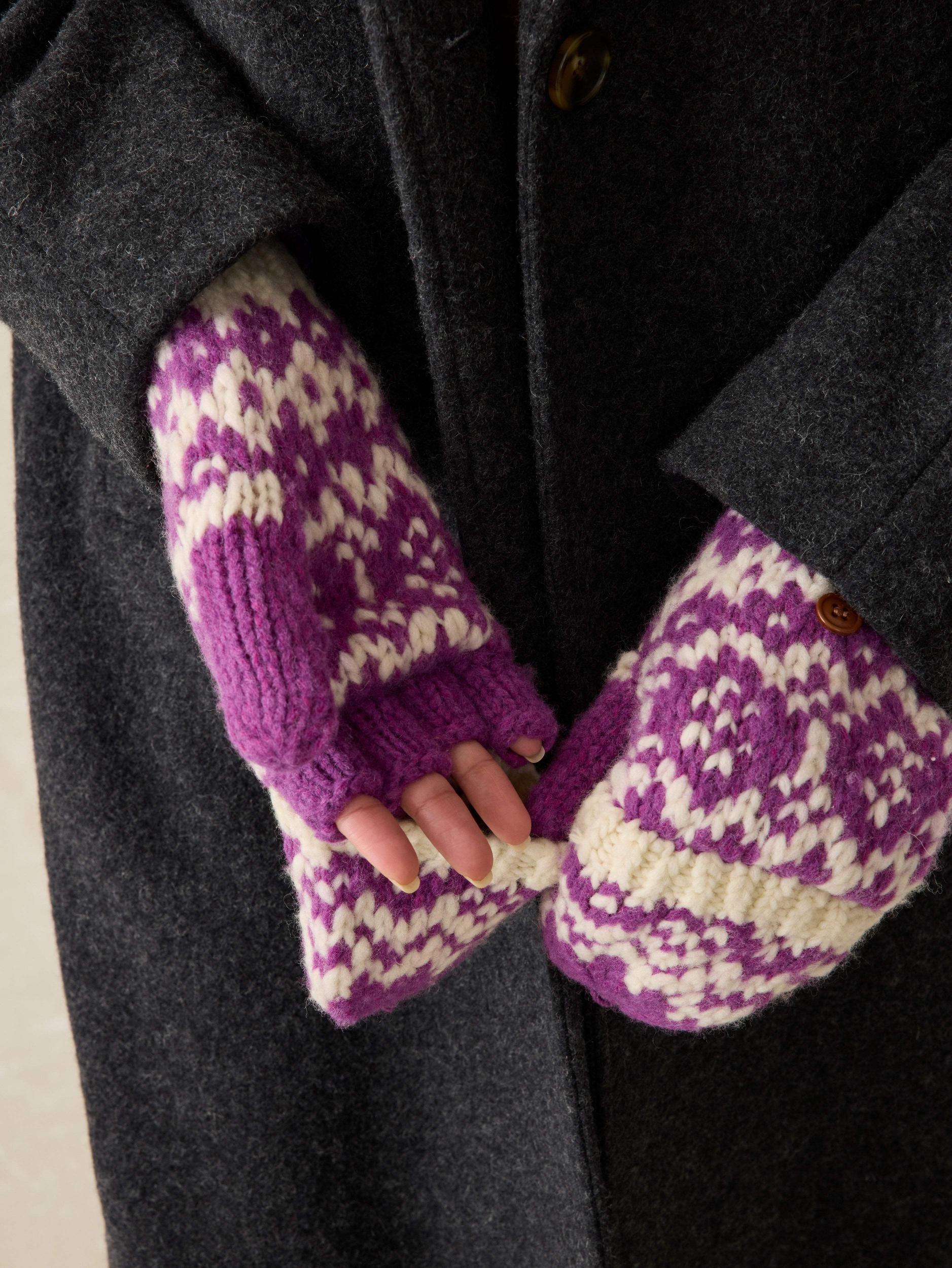 Valley Fairisle Mitten - Purple Fairisle Female Product Image