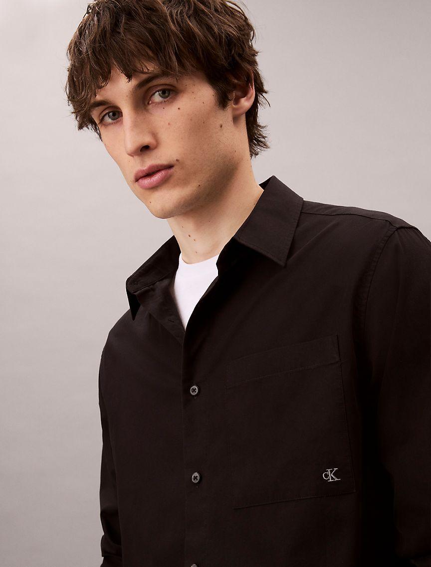 Cotton Poplin Relaxed Button-Down Shirt  Product Image
