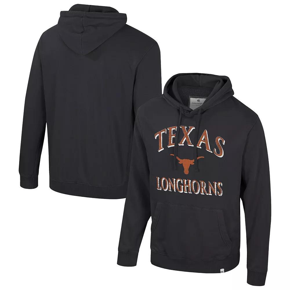 Men's Colosseum Black Texas Longhorns Big & Tall Cap E-Tan Pullover Hoodie, Size: 5XB Product Image