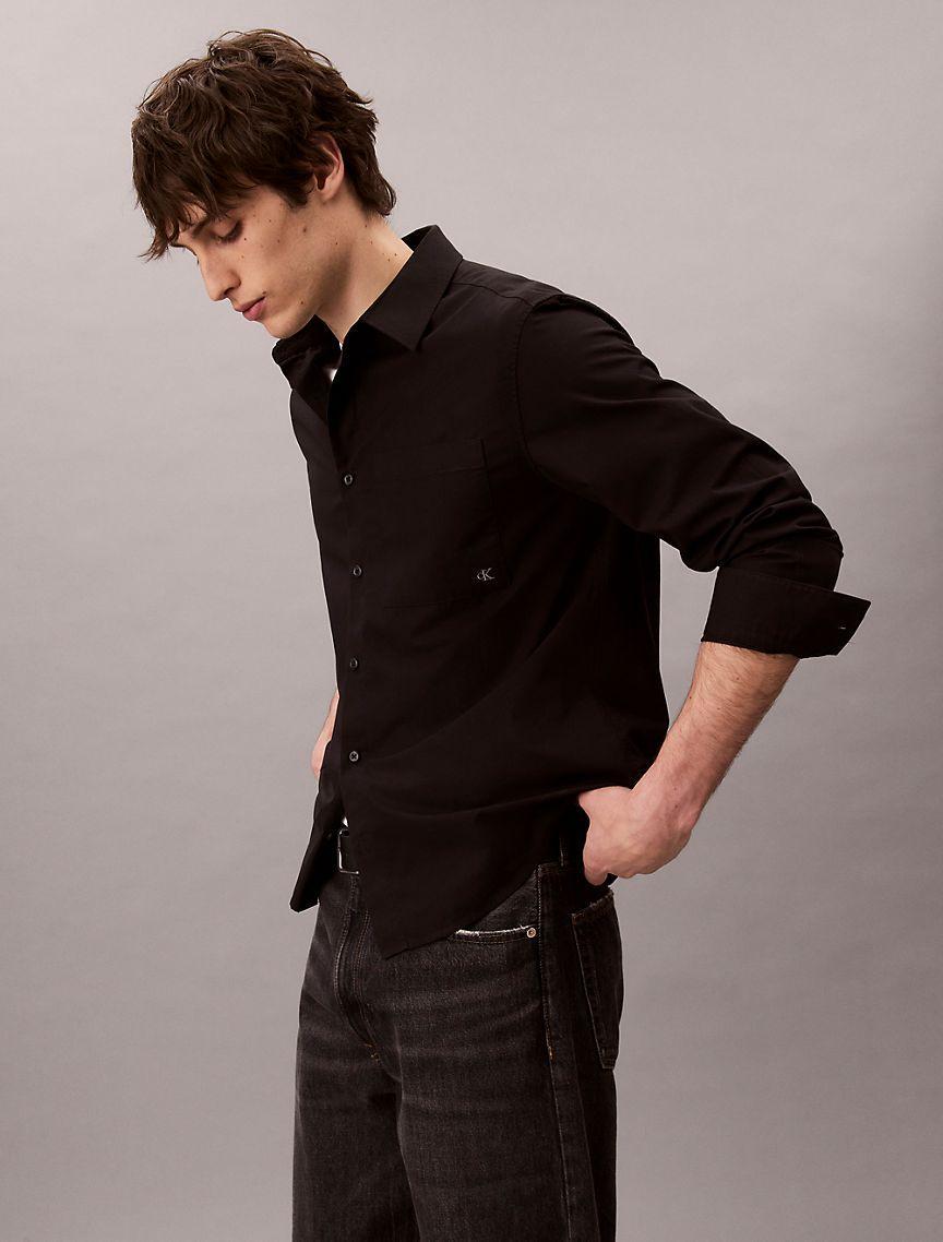 Cotton Poplin Relaxed Button-Down Shirt  Product Image