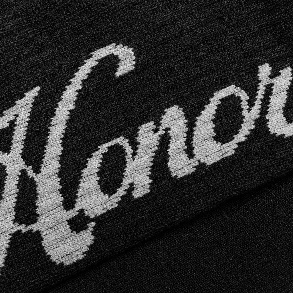 Honor Script Ribbed Sock - Black Male Product Image