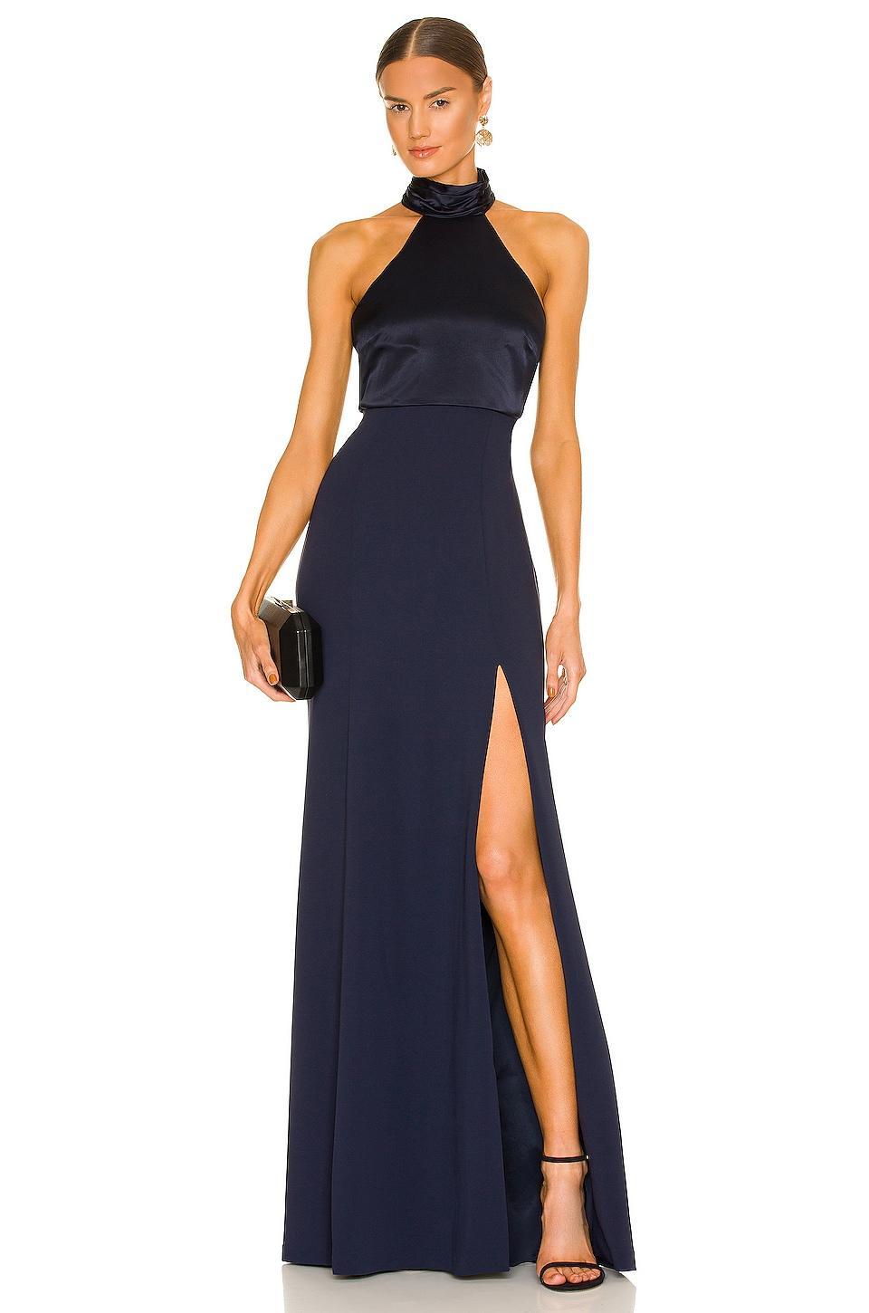 Womens Alexandra Turtleneck Halter Gown Product Image