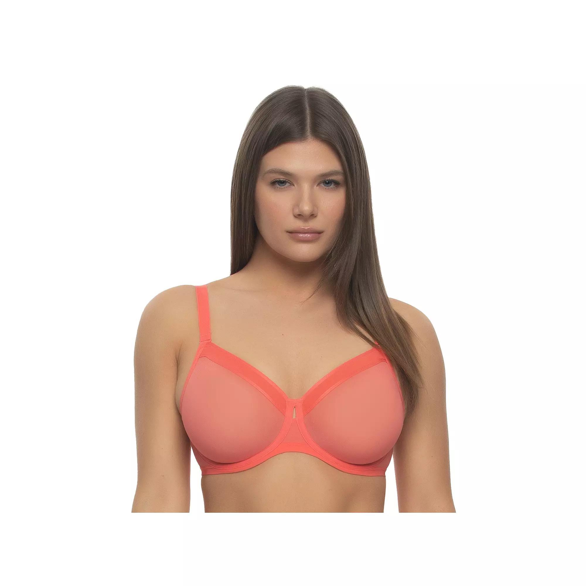 Women's Paramour by Felina Ethereal Mesh Bra 115159, Size: 38 D, Dubarry Orange Product Image