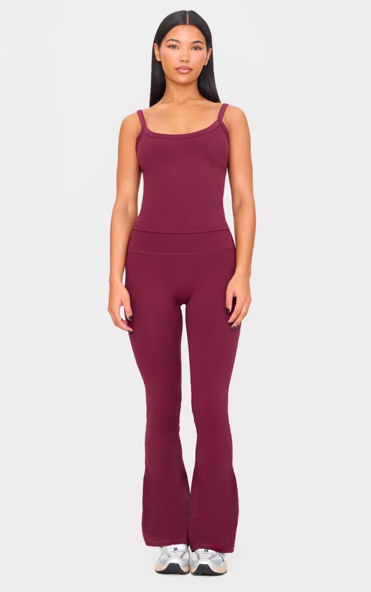 Deep Burgundy Sculpt Flare Yoga Pants Product Image