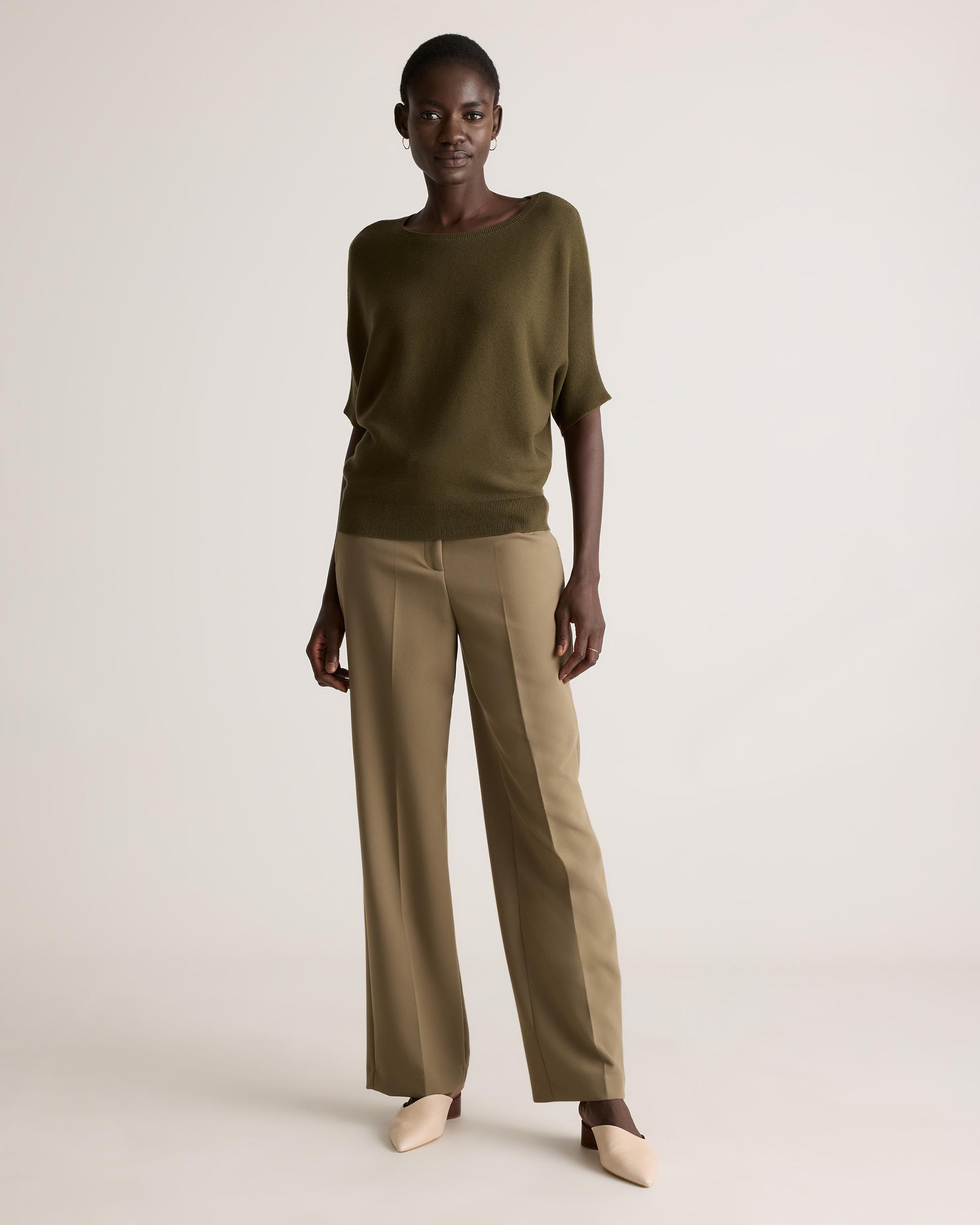 Quince | Women's Lightweight Cotton Cashmere Link-Stitch Dolman Sweater Product Image