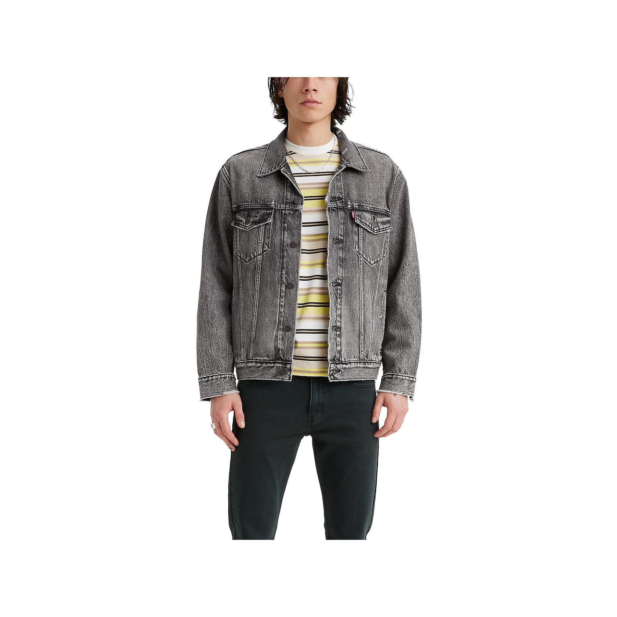 Men's Levi's® Relaxed Fit Trucker Jacket, Size: Medium, Black Bear Claws Product Image