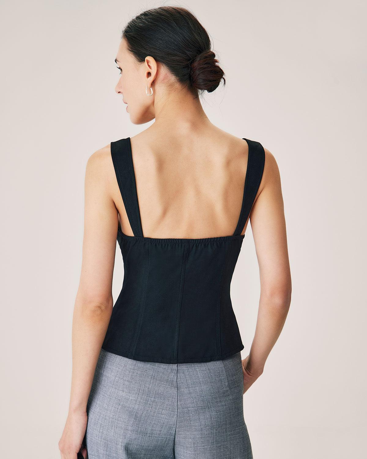 Black Lace Splicing Sweetheart Neck Camis Product Image