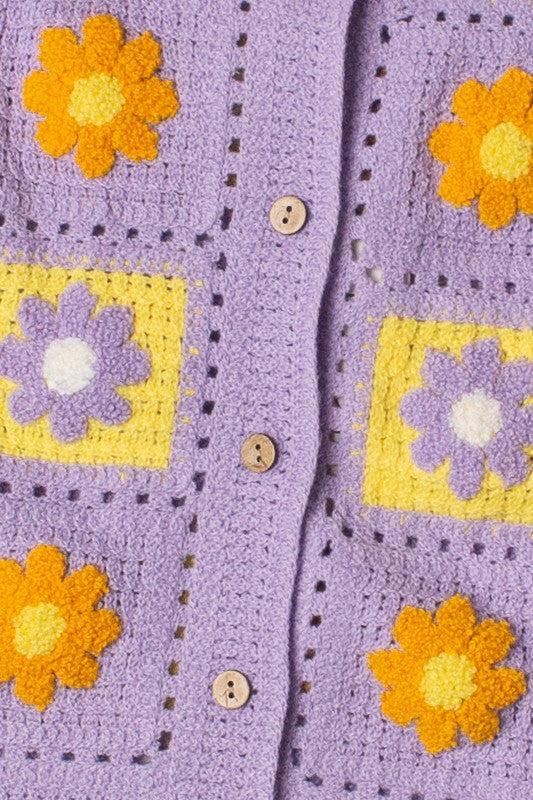 Flower Crochet Cardigan Product Image