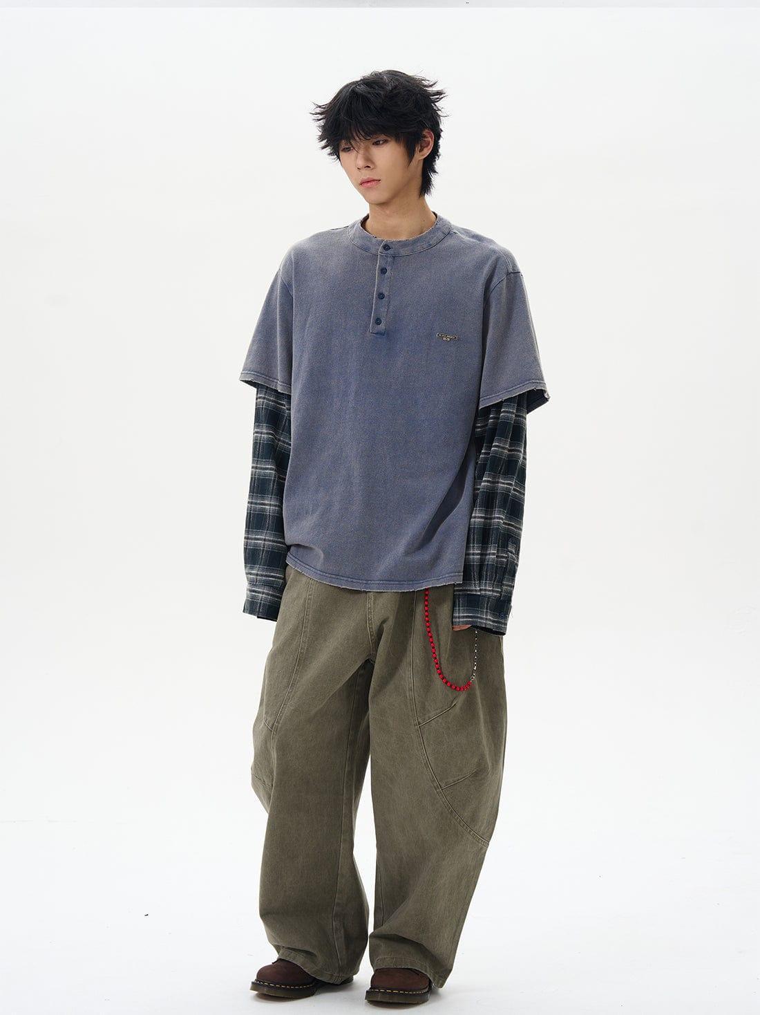 RT No. 12255 RECONSTRUCTED SCIMITAR BAGGY STRAIGHT PANTS Product Image