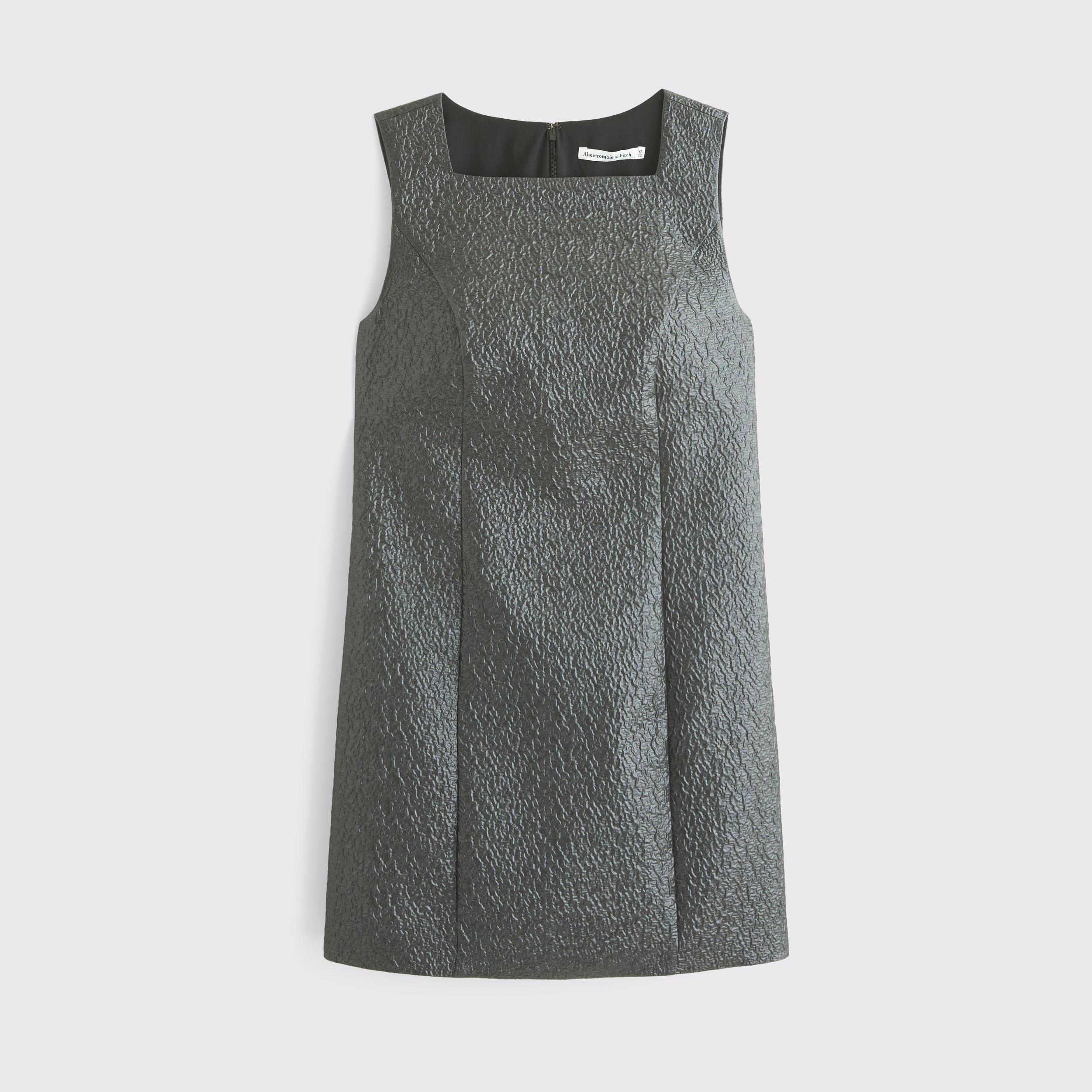 Metallic High-Neck Shift Mini Dress Product Image