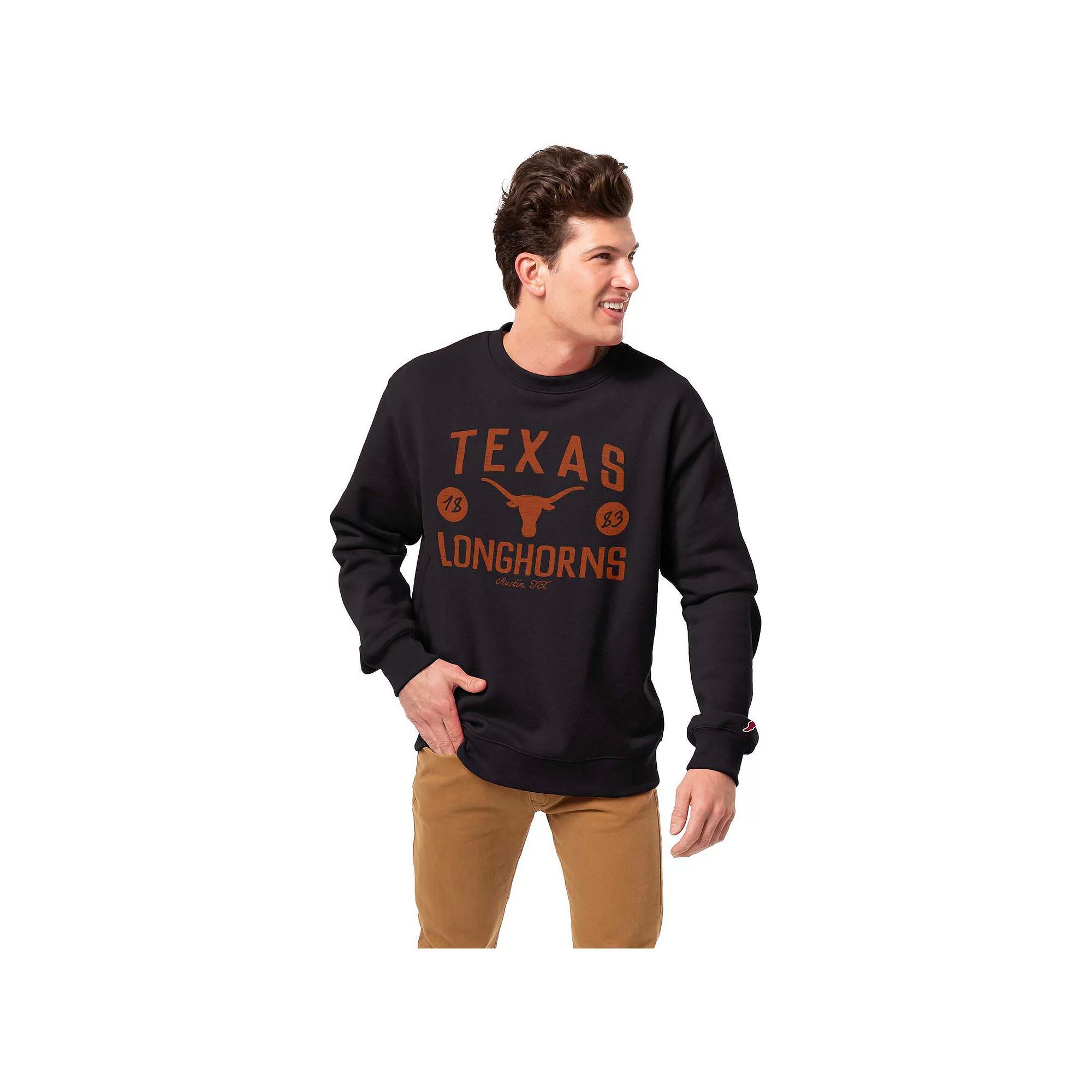 Men's League Collegiate Wear Black Texas Longhorns Bendy Arch Essential Pullover Sweatshirt, Size: Large Product Image