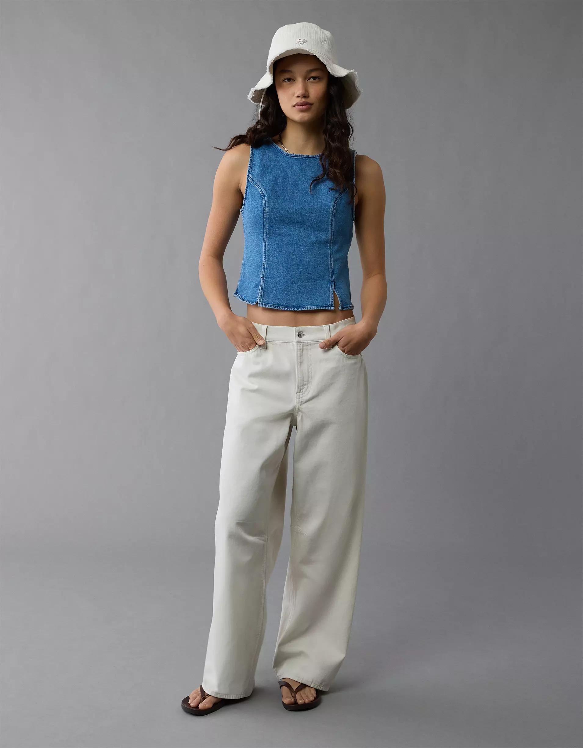 AE High Neck Denim Tank Top Product Image