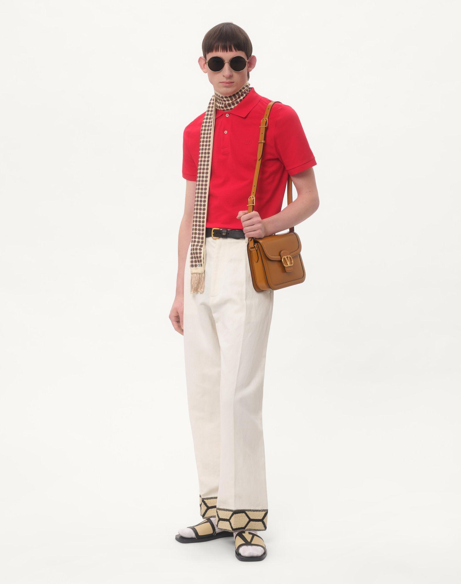 Cotton Piqué Polo Shirt With Vlogo Embroidery Product Image