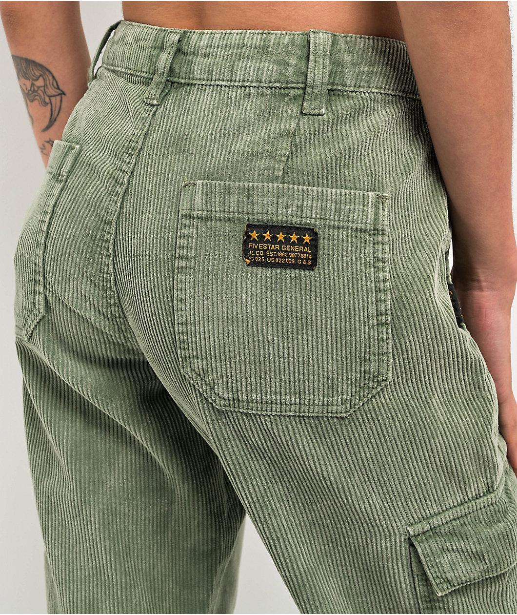 Fivestar General Green Mineral Wash Corduroy Cargo Pants Product Image