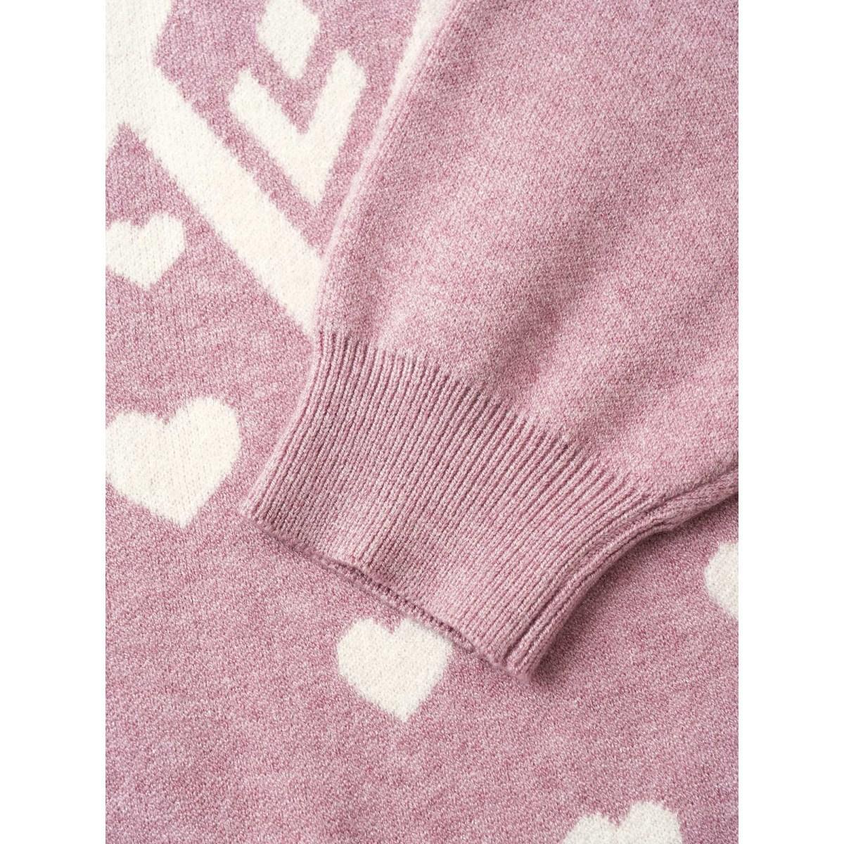 Plus Size Supersoft Essentials Heart Two Tone Pocket Cardigan Pink Women Casual Loose Long Sleeve Dailywear Cardigans BloomChic 28/5X Product Image