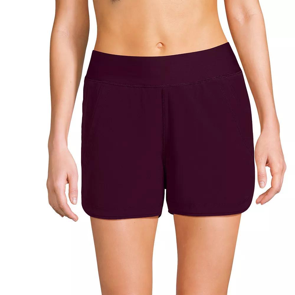 Women's Lands' End 3" Quick Dry Swim Shorts With Panty, Size: 0, Dark Red Product Image
