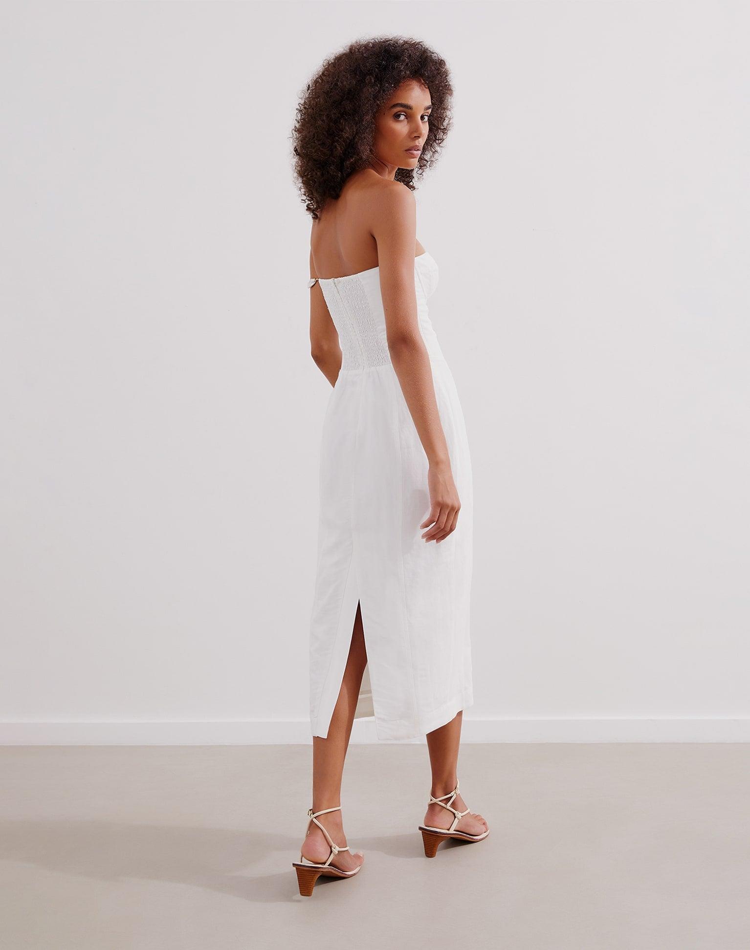 Inara Midi Dress (exchange only) - Off White Product Image