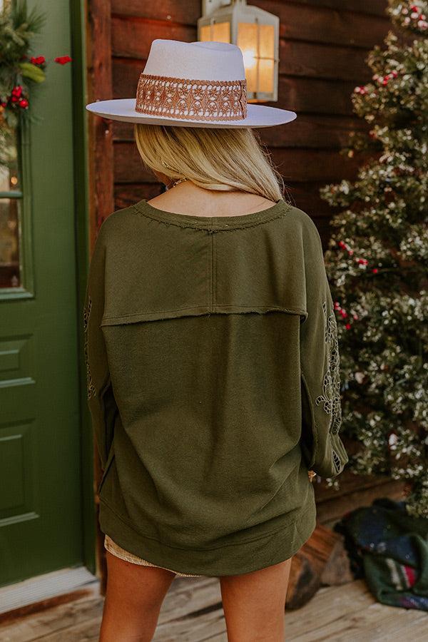 Ojai Afternoon Embroidered Top In Olive Product Image