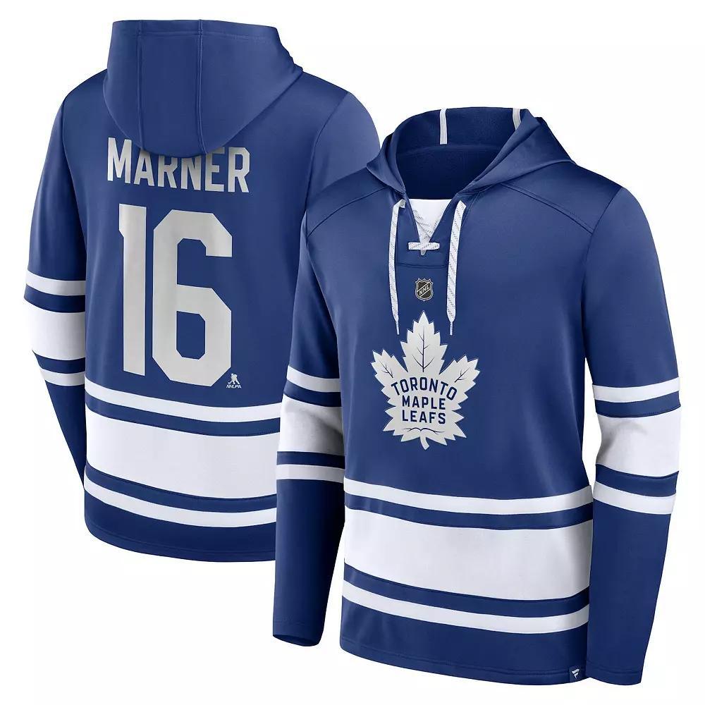 Men's Fanatics Branded Mitch Marner Blue Toronto Maple Leafs Name & Number Lace-Up Pullover Hoodie, Size: 3XL, Mpl Blue Product Image