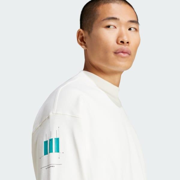 adidas Equipment Long Sleeve Graphic Tee Cloud White 2XL Mens Product Image