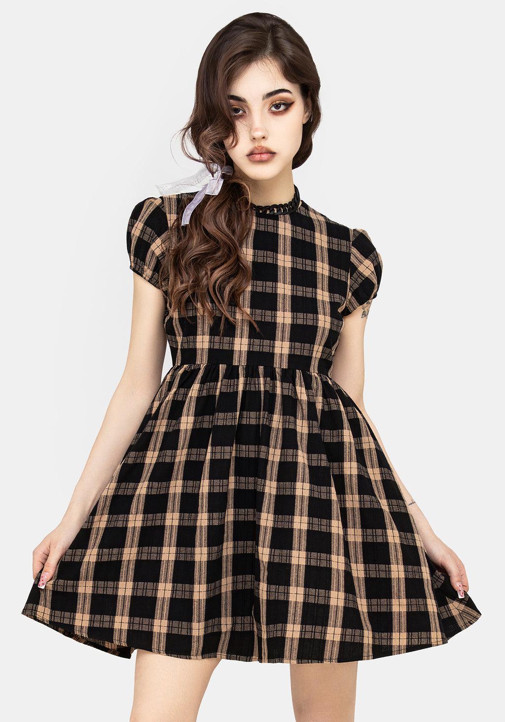 Backspace Check Mini Skater Dress Product Image