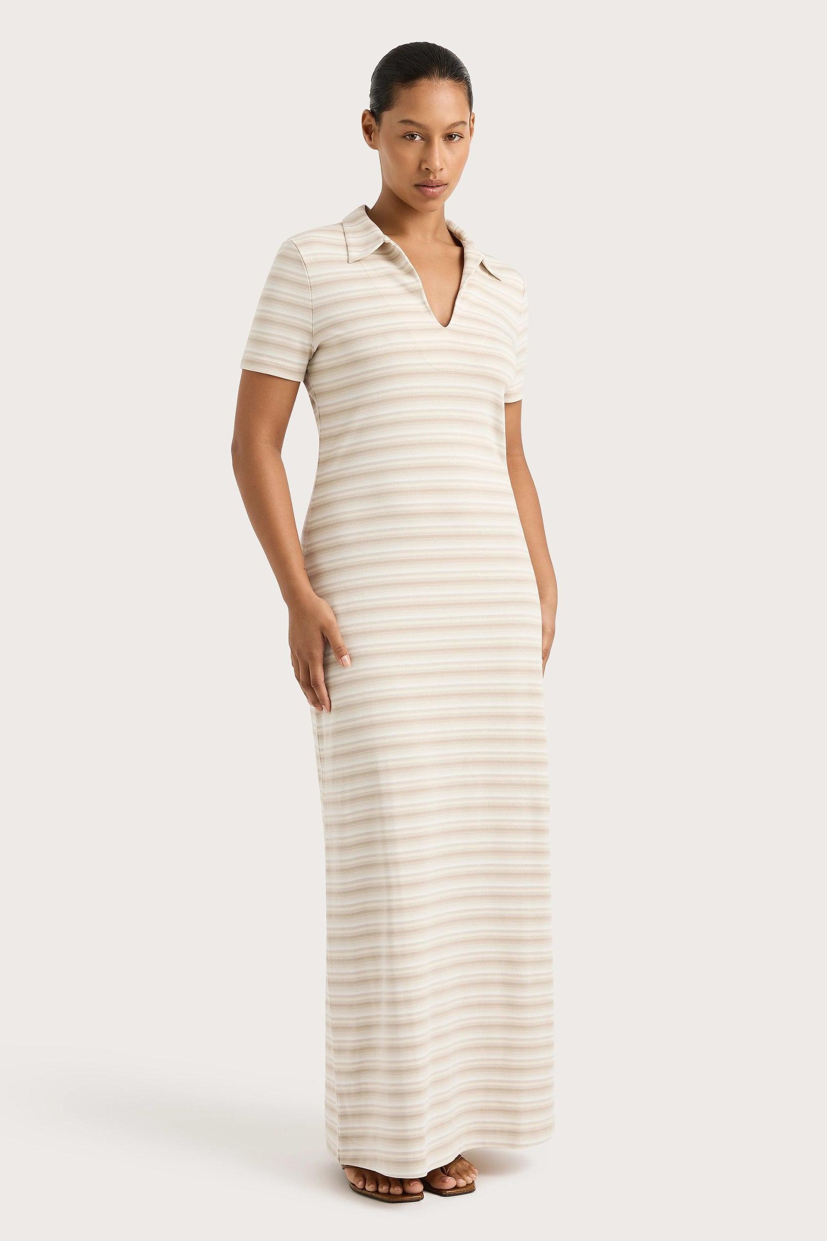Tiesse Maxi Dress Cream Stripe Product Image