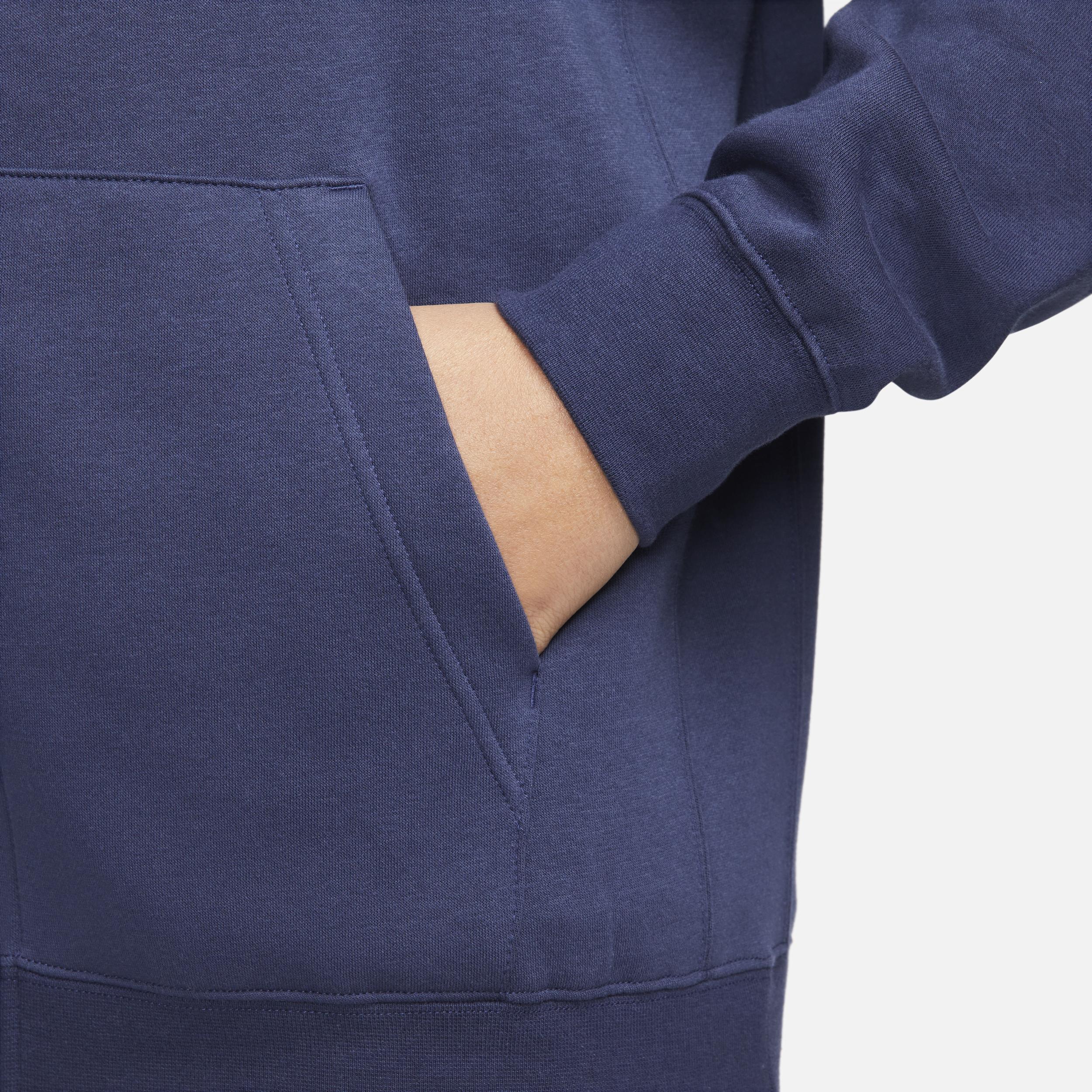 Mens Nike Sportswear Club Fleece Full-Zip Hoodie Black Navy White Product Image