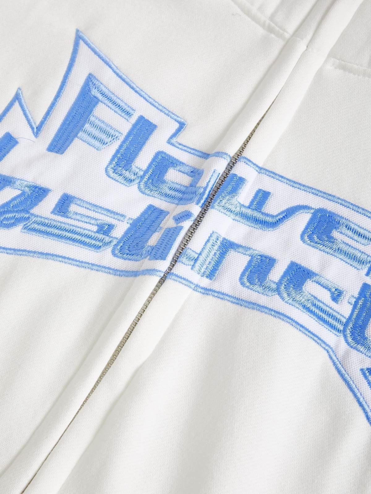 Men's Flower Instinct Embroidery Zip Up Hoodie Product Image