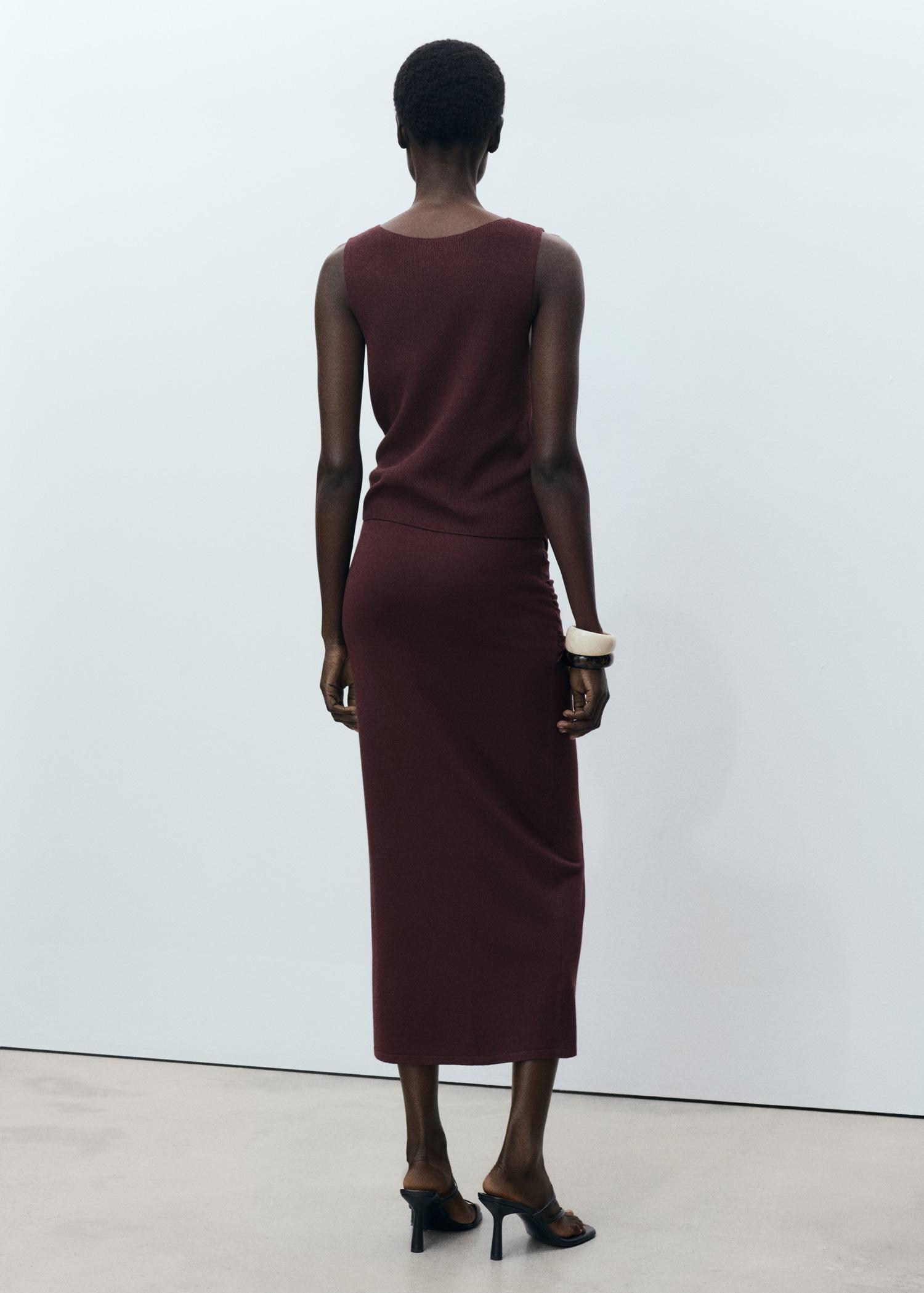 Knitted skirt with knot detail - Women | MANGO USA Product Image
