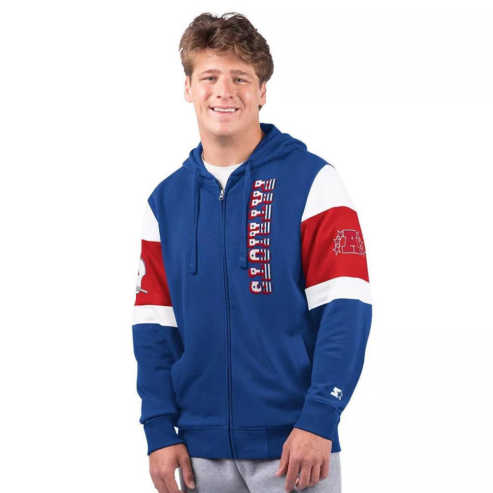 Men's Starter Navy New England Patriots Extreme Vintage Logo Full-Zip Hoodie, Size: 4XL, Blue Product Image